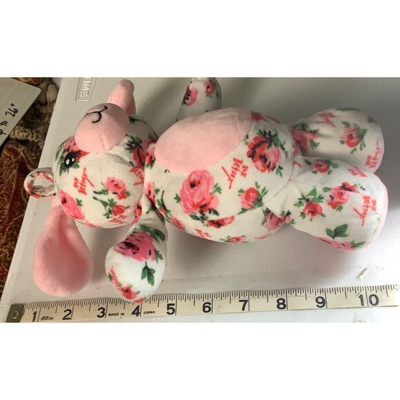 Betsey Johnson XOXO Floral Plush Puppy Dog Pink Accents 10" Stuffed Animal - Picture 6 of 6